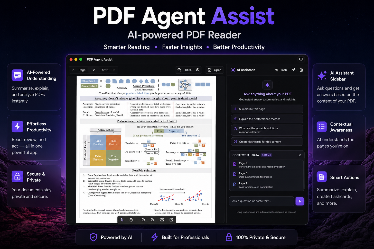 Chat While You Read Step 3: Active PDF reading session with AI assistant chat interface showing contextual AI responses